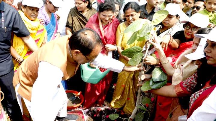 "जीवन में आपके जितने दिन-हम रोपेंगे उतने पौधे गिन" की थीम पर रोपे 23 हजार 360 पौधे